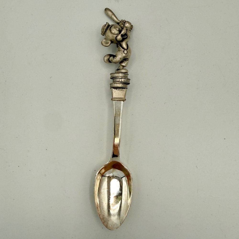Vintage 1980s Disney Mickey Mouse Baseball Bat Pewter Collector Spoon
